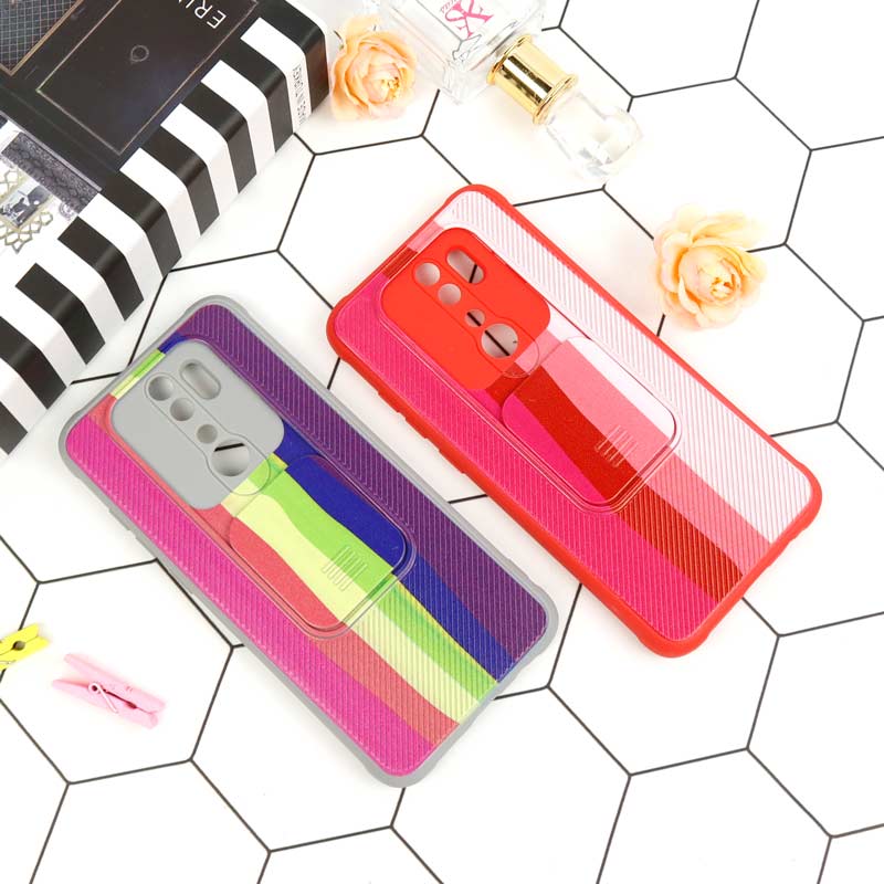 قاب سیلیکونی رنگین کمانی محافظ لنزدار کشویی Xiaomi Redmi Note 8 Pro