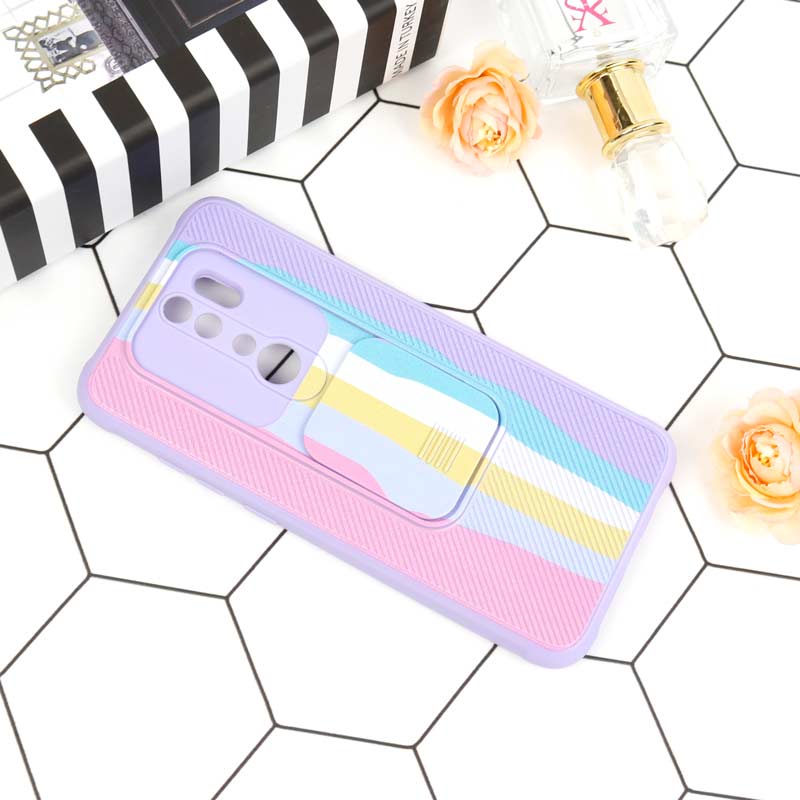 قاب سیلیکونی رنگین کمانی محافظ لنزدار کشویی Xiaomi Redmi Note 8 Pro