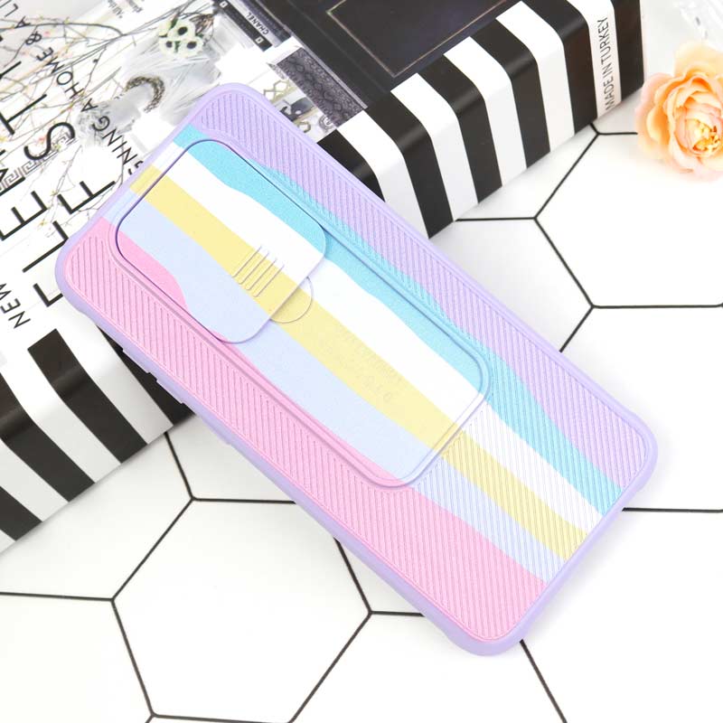 قاب سیلیکونی رنگین کمانی محافظ لنزدار کشویی Xiaomi Redmi Note 8 Pro