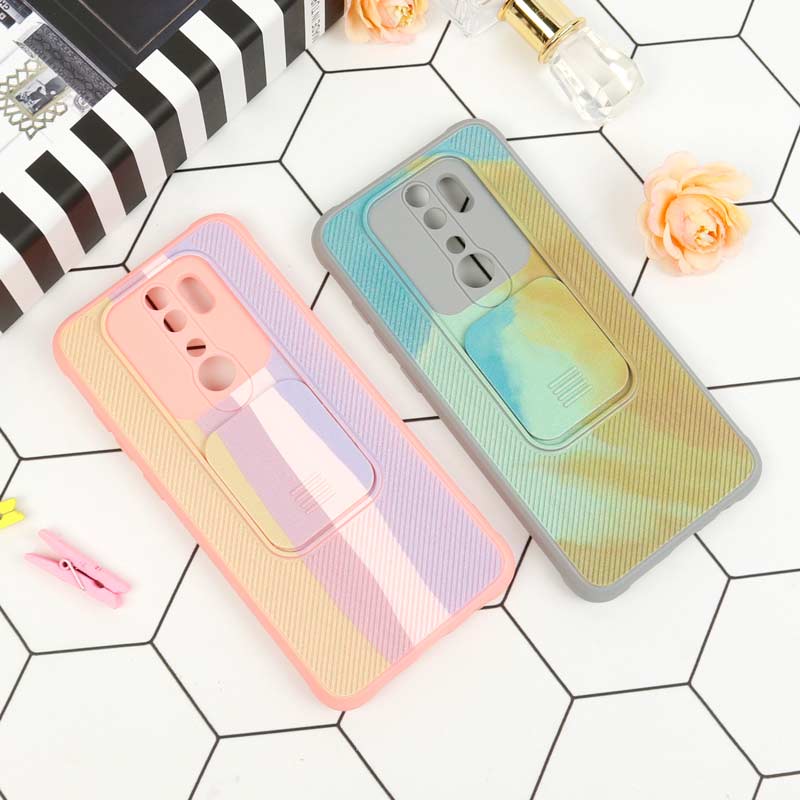 قاب سیلیکونی رنگین کمانی محافظ لنزدار کشویی Xiaomi Redmi Note 8 Pro