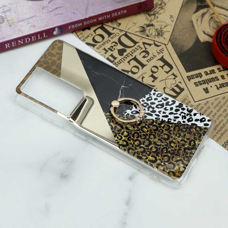 قاب سوپر IMD گلدلاین + هولدر نگین دار Samsung S21 Ultra