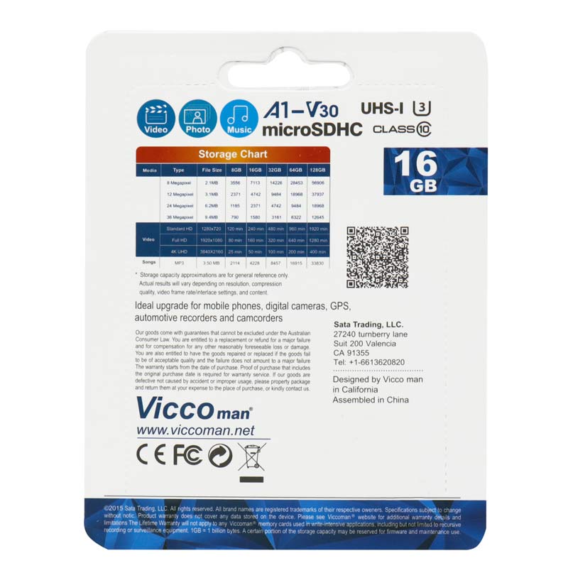 رم میکرو 16 گیگ ویکومن ViccoMan Final 600x Plus U3 A1 V30 C10 90MB/s