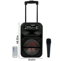اسپیکر چمدانی بلوتوثی رم و فلش خور W-6009 + میکروفون و ریموت کنترل