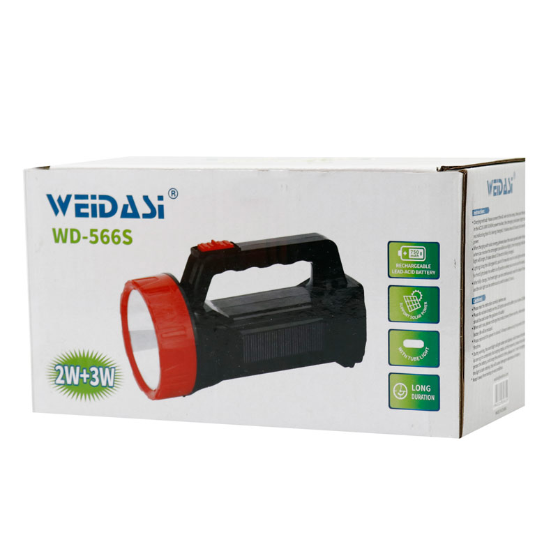 چراغ قوه شارژی خورشیدی Weidasi WD-566S