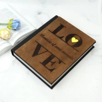 آلبوم عکس چوبی طرح Love قهوه ای تیره 16*21 سانتی متر