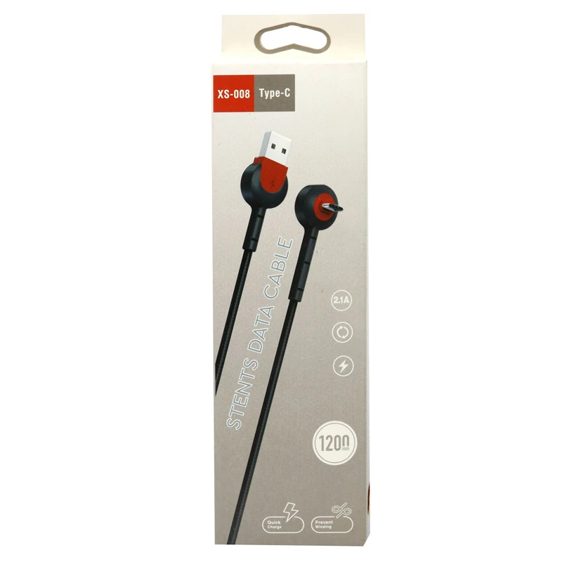 کابل فست شارژ XS-008 2.1A Type-C 1.2m یکسر L