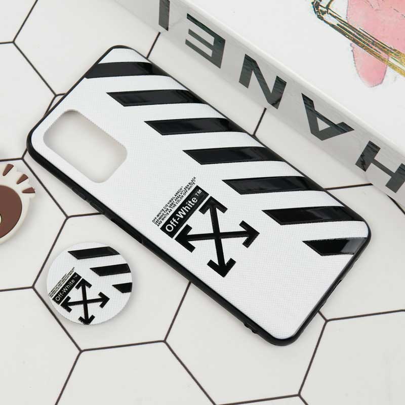 قاب فانتزی برجسته + پاپ سوکت طرح Off White شیائومی Poco M3 سری D