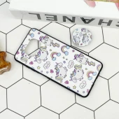قاب فانتزی برجسته + پاپ سوکت طرح یونیکورن شیائومی Poco X3 سری D