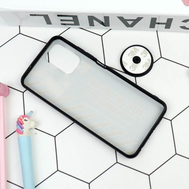 قاب فانتزی برجسته + پاپ سوکت طرح Off White شیائومی Redmi Note 10 / Note 10s سری D