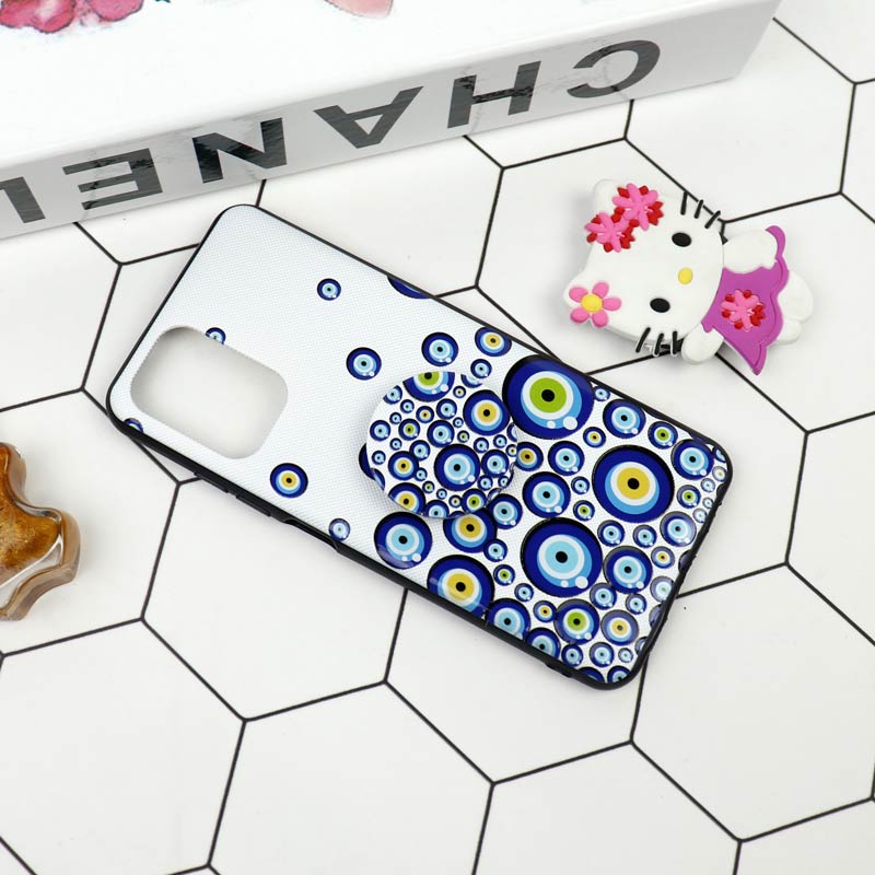 قاب فانتزی برجسته + پاپ سوکت طرح چشم و نظر شیائومی Redmi Note 10 / Note 10s سری D