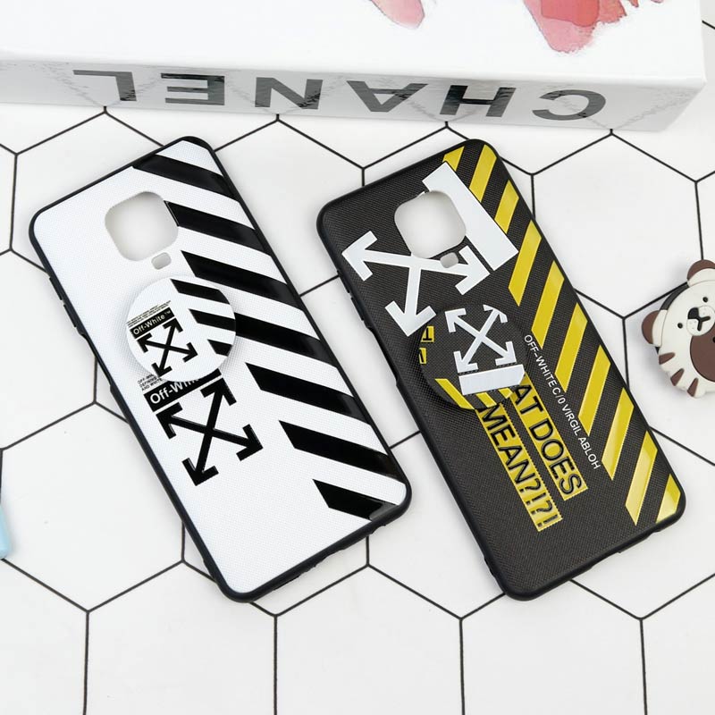 قاب فانتزی برجسته + پاپ سوکت طرح Off White شیائومی Redmi Note 9s / Note 9 Pro سری D