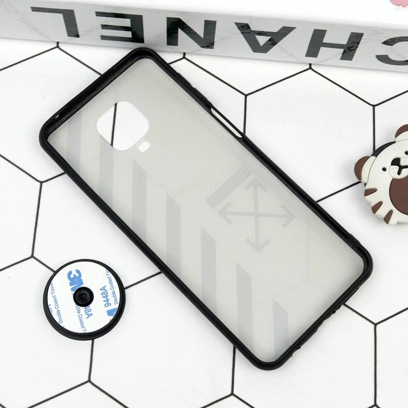 قاب فانتزی برجسته + پاپ سوکت طرح Off White شیائومی Redmi Note 9s / Note 9 Pro سری D