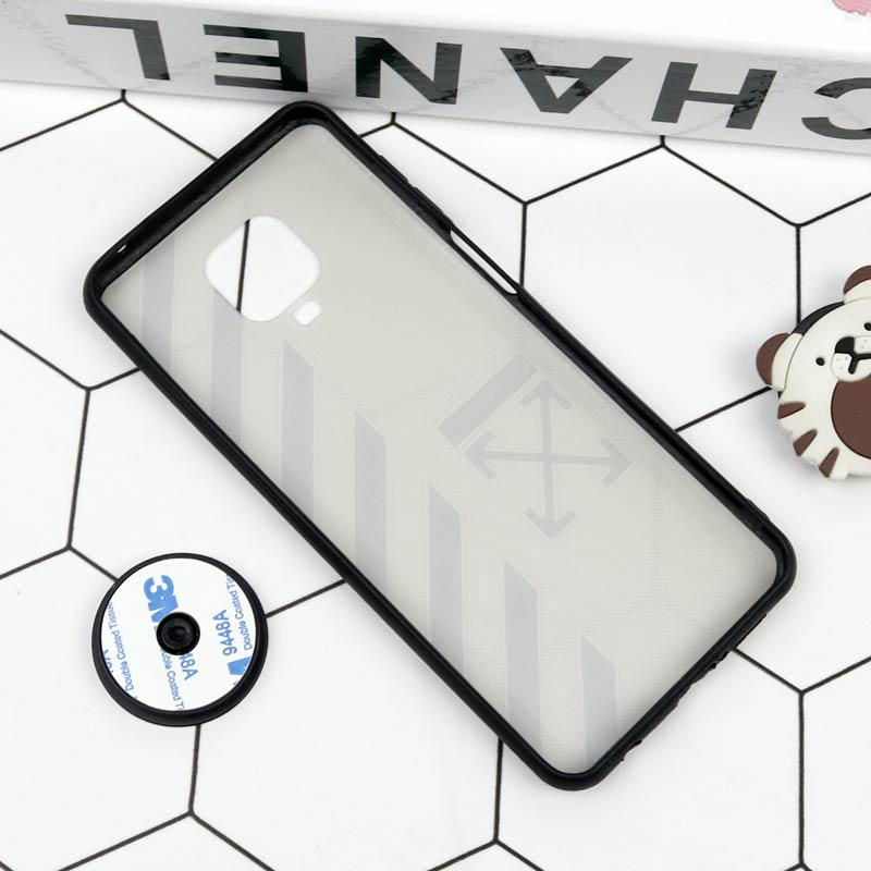 قاب فانتزی برجسته + پاپ سوکت طرح Off White شیائومی Redmi Note 9s / Note 9 Pro سری D