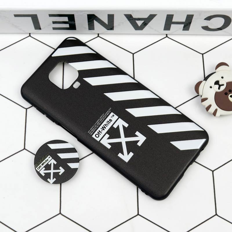 قاب فانتزی برجسته + پاپ سوکت طرح Off White شیائومی Redmi Note 9s / Note 9 Pro سری D