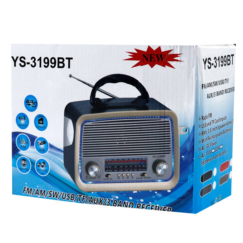 رادیو اسپیکر بلوتوثی رم و فلش خور YS-3199BT