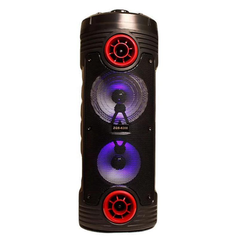 اسپیکر چمدانی بلوتوثی رم و فلش خور ZQS-6208 + میکروفون و ریموت کنترل