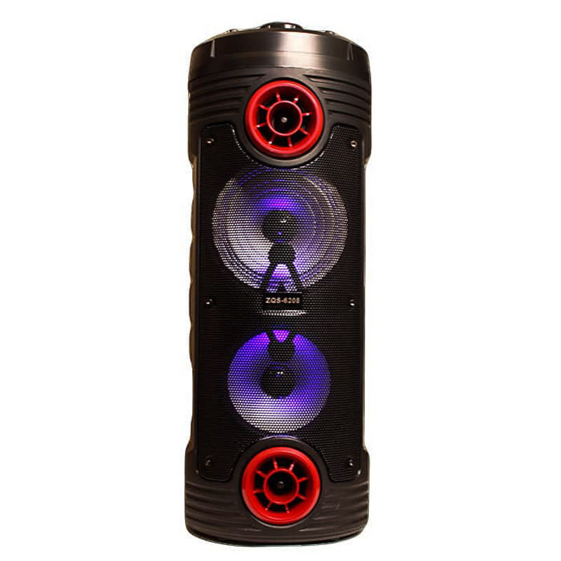 اسپیکر چمدانی بلوتوثی رم و فلش خور ZQS-6208 + میکروفون و ریموت کنترل