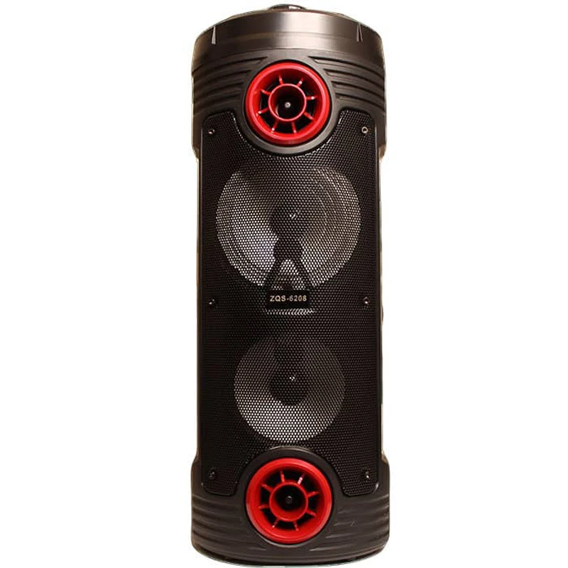 اسپیکر چمدانی بلوتوثی رم و فلش خور ZQS-6208 + میکروفون و ریموت کنترل