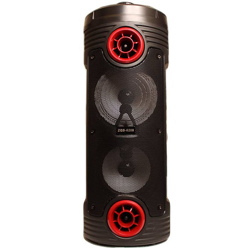 اسپیکر چمدانی بلوتوثی رم و فلش خور ZQS-6208 + میکروفون و ریموت کنترل