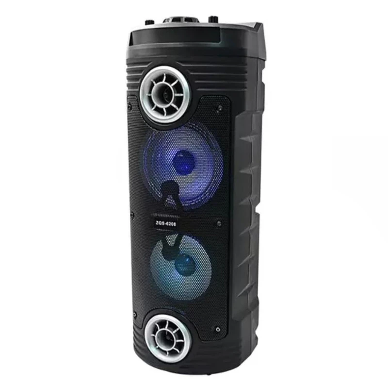 اسپیکر چمدانی بلوتوثی رم و فلش خور ZQS-6208 + میکروفون و ریموت کنترل