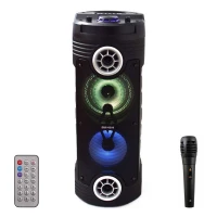 اسپیکر چمدانی بلوتوثی رم و فلش خور ZQS-6208 + میکروفون و ریموت کنترل