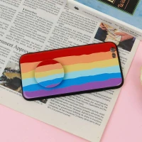 قاب فانتزی برجسته + پاپ سوکت طرح رنگین کمان آیفون iPhone 6/6s سری D