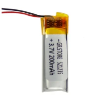 باتری لیتیوم 200mAh 36*12*5mm 521235