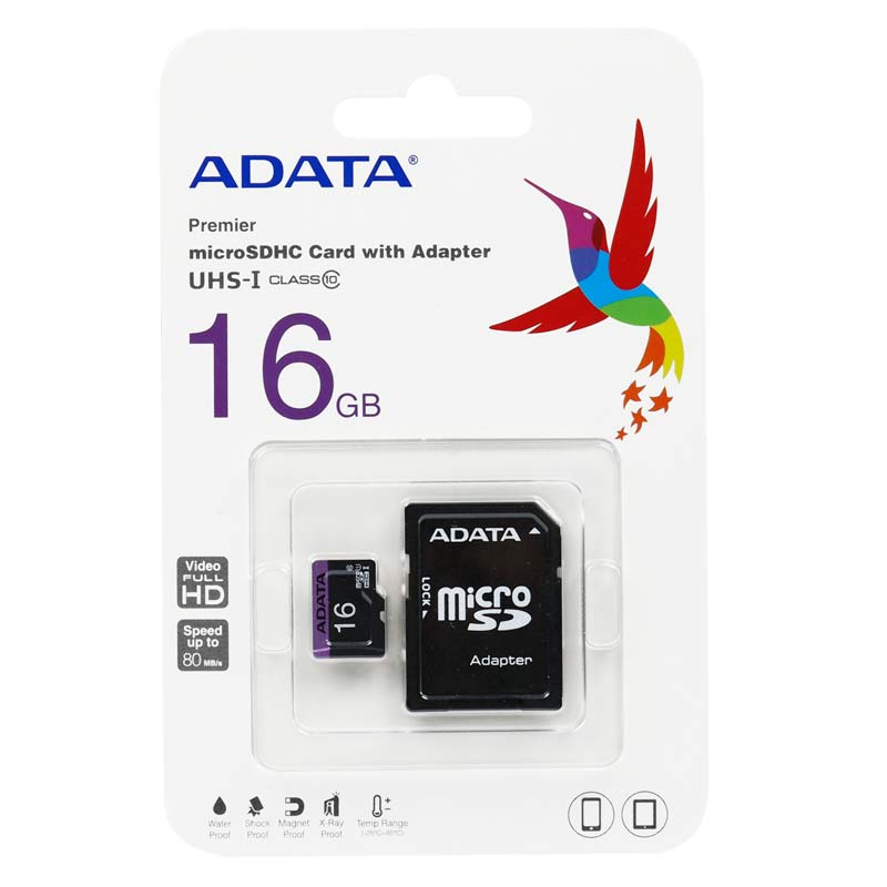 رم میکرو 16 گیگ ای دیتا Adata Premier U1 C10 80MB/s + خشاب