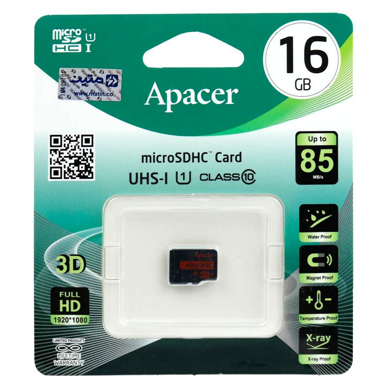 رم میکرو 16 گیگ اپیسر Apacer R85 U1 C10 85MB/s