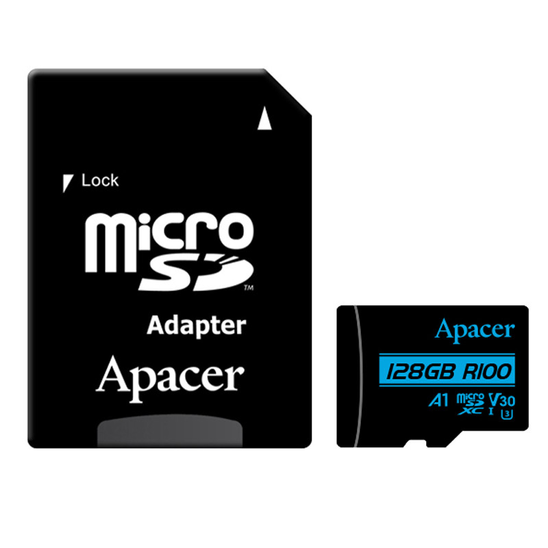 رم میکرو 128 گیگ اپیسر Apacer Rioo A1 V30 U3 C10 100MB/s + خشاب