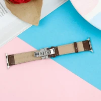 بند اپل واچ چرمی 38/40mm قهوه ای دوخت سفید