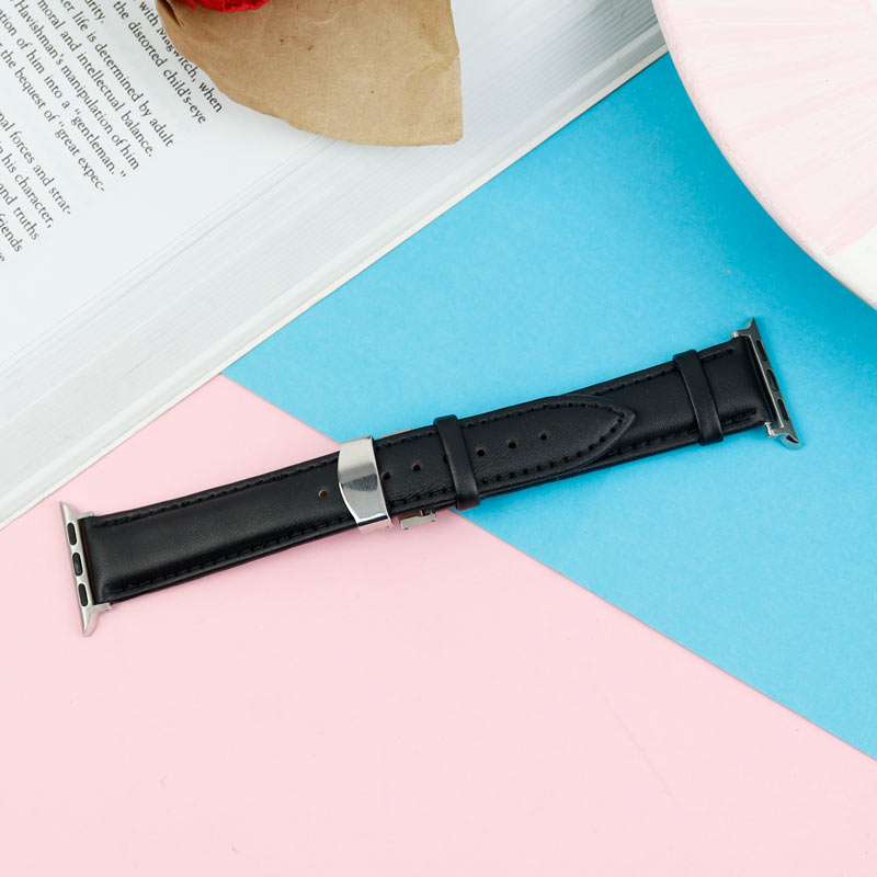 بند اپل واچ چرمی 38/40mm سگکی مشکی
