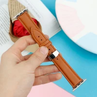 بند اپل واچ چرمی قفلی پروانه ای 38/40mm