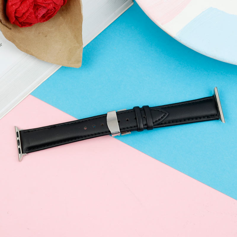 بند اپل واچ چرمی قفلی پروانه ای 38/40mm