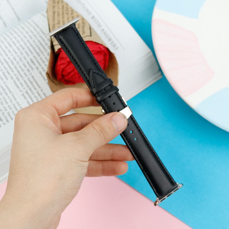 بند اپل واچ چرمی قفلی پروانه ای 38/40mm
