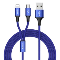 کابل 2 سر فست شارژ Baseus CAML-SU13 3A 1.2m