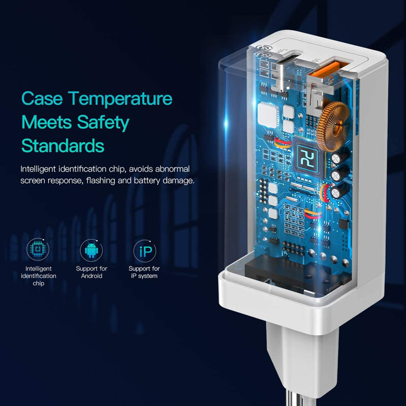 شارژر دیواری فست شارژ Baseus CCGAN-Q QC3 PD 45W + کابل Type-C