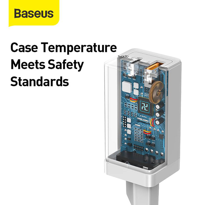 شارژر دیواری فست شارژ Baseus CCGAN-Q QC3 PD 45W + کابل Type-C