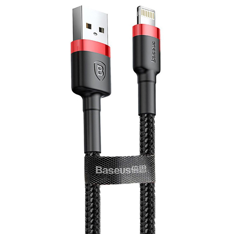 کابل کنفی آیفونی Baseus Cafule CALKLF-B 2.4A 1m پک شرینک