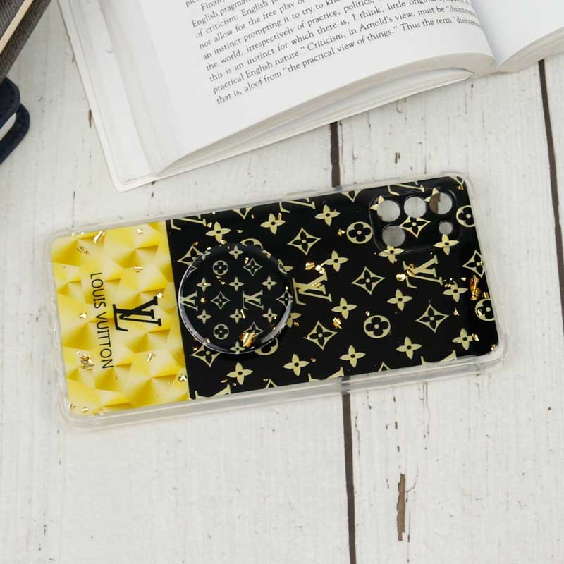 قاب محافظ لنزدار رزین طرح LV پاپ سوکت دار Samsung A31