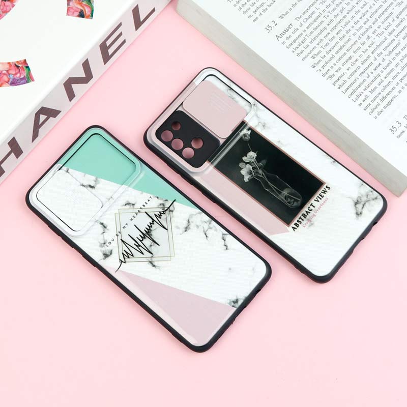 قاب طرحدار محافظ لنز دار کشویی Pink سامسونگ A31