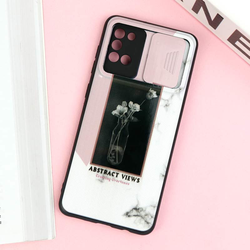 قاب طرحدار محافظ لنز دار کشویی Pink سامسونگ A31