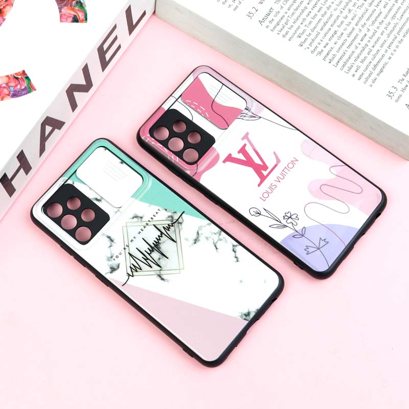 قاب طرحدار محافظ لنز دار کشویی Pink سامسونگ A31