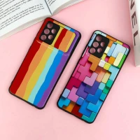 قاب طرحدار محافظ لنز دار کشویی آبرنگی سامسونگ A32 4G