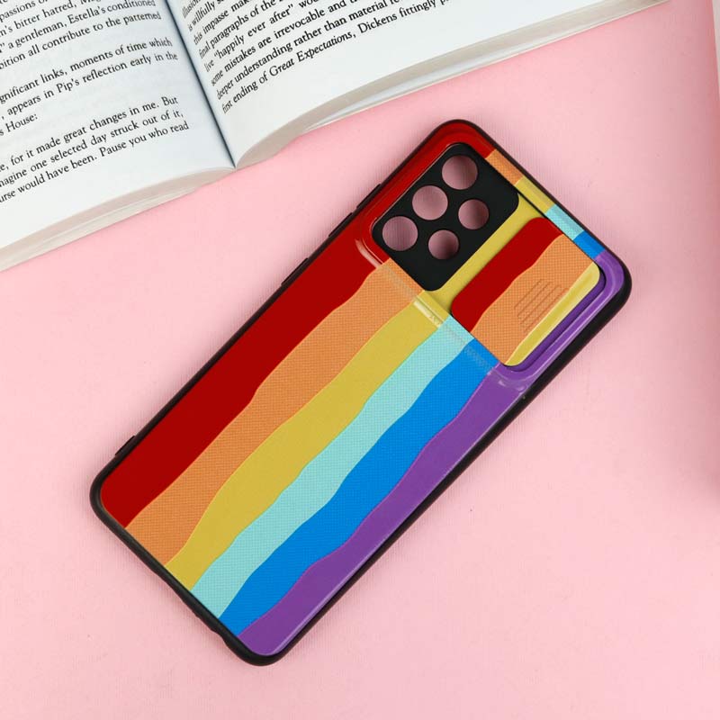 قاب طرحدار محافظ لنز دار کشویی آبرنگی سامسونگ A32 4G