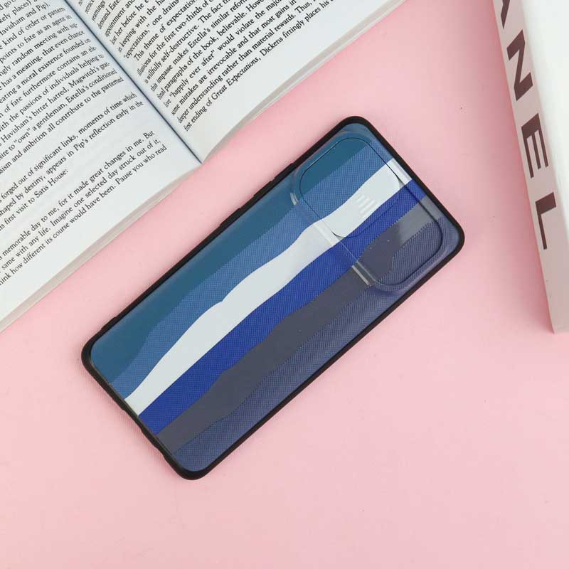 قاب طرحدار محافظ لنز دار کشویی Blue سامسونگ Samsung Galaxy A42 5G