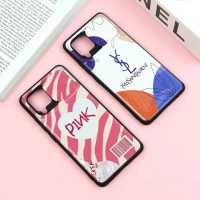 قاب طرحدار محافظ لنز دار کشویی Pink سامسونگ Samsung Galaxy A42 5G