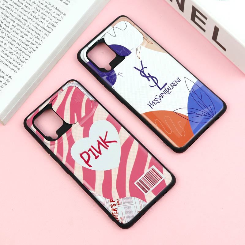 قاب طرحدار محافظ لنز دار کشویی Pink سامسونگ Samsung Galaxy A42 5G