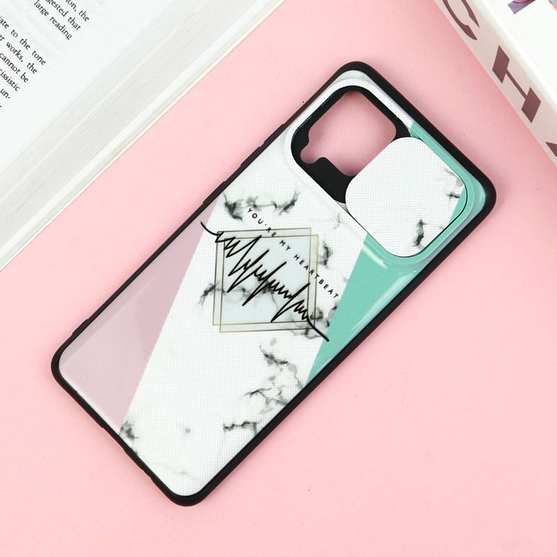 قاب طرحدار محافظ لنز دار کشویی Pink سامسونگ Samsung Galaxy A42 5G