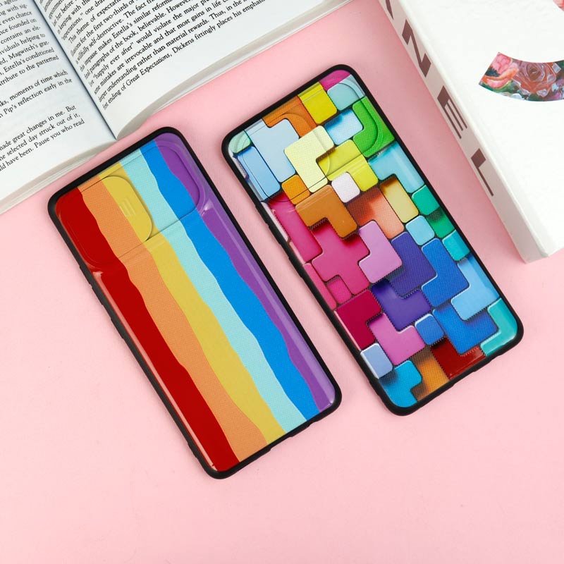 قاب طرحدار محافظ لنز دار کشویی آبرنگی سامسونگ Samsung Galaxy A42 5G